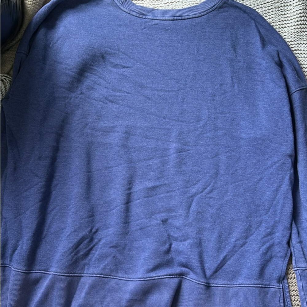 Time and Tru Blue Crewneck Sweater Classic Cotton Blend